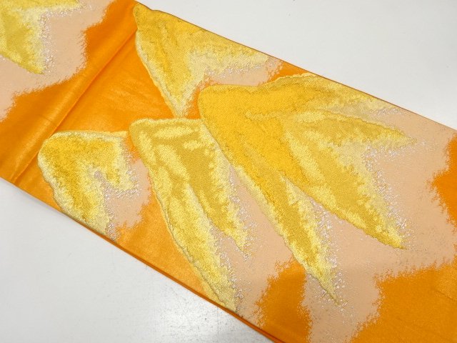 JAPANESE KIMONO / ANTIQUE FUKURO OBI / SILK / WOVEN DISTANT MOUNTAINS